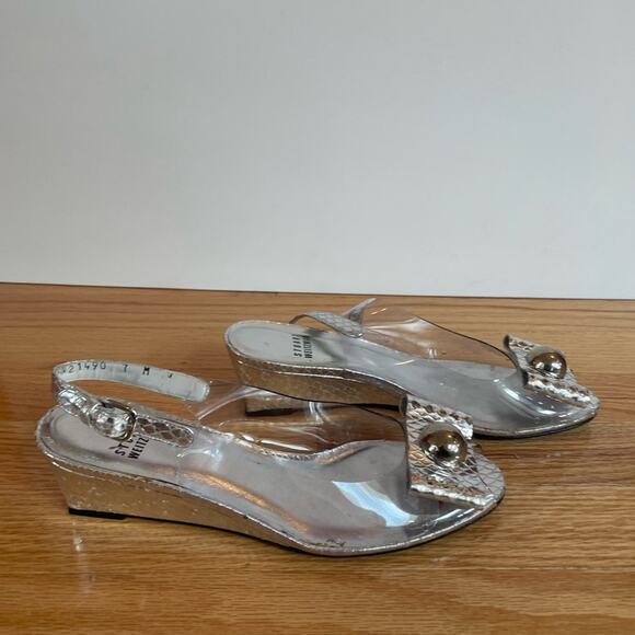 Stuart Weitzman Silver Slingback‎ Heels Size 7 - Picture 3 of 4